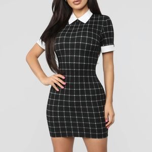 checkered dress fashion nova